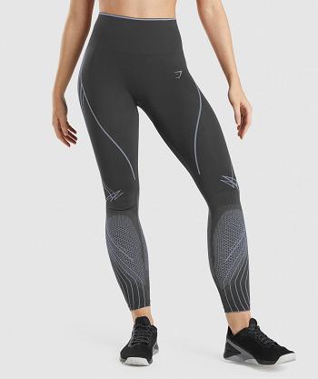 Gymshark Apex Seamless High Rise Ženske Tajice Crne Sive Boje Lavande Plave | HR 4050GSO